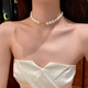 D家珍珠项链女2023年新款小众设计感高级猪鼻子锁骨链女时尚颈链