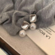 轻奢小众几何方形珍珠耳环女金属冷淡风耳钉纯银2023新款爆款耳饰
