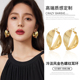 金色港风多层螺纹耳环女气质设计感纯银耳饰耳圈2025新款爆款耳钉