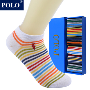 Polo/保罗新品纯棉袜男童 夏季薄款船袜女童 防臭无骨儿童短袜子