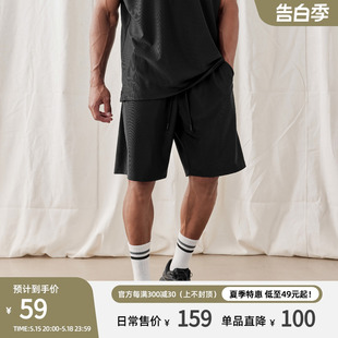 bdpowerup夏季黑色篮球短裤男简约运动直筒休闲短裤男宽松