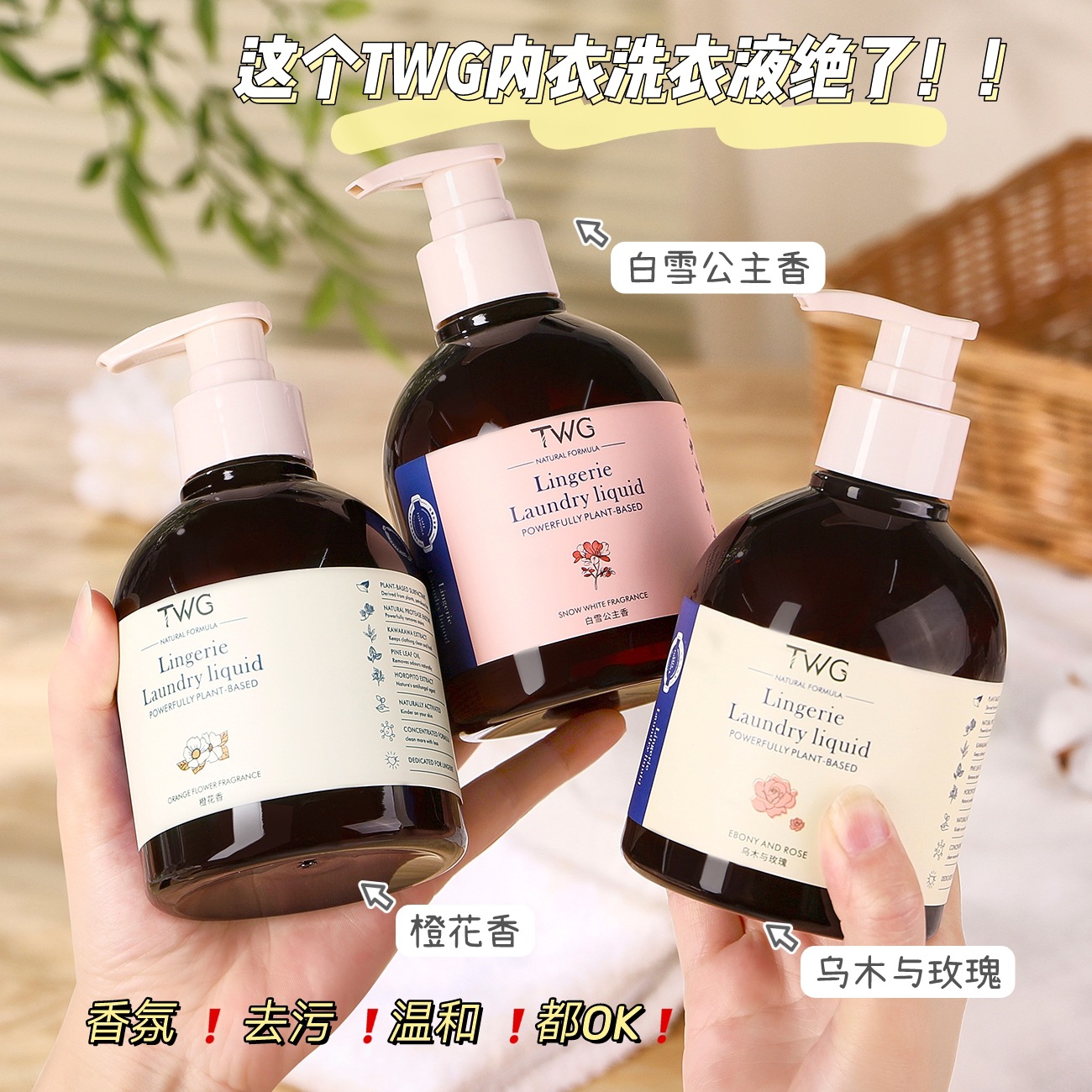 乌木与玫瑰内衣洗衣液清洗液女士专用除异味温和去污香氛300ml