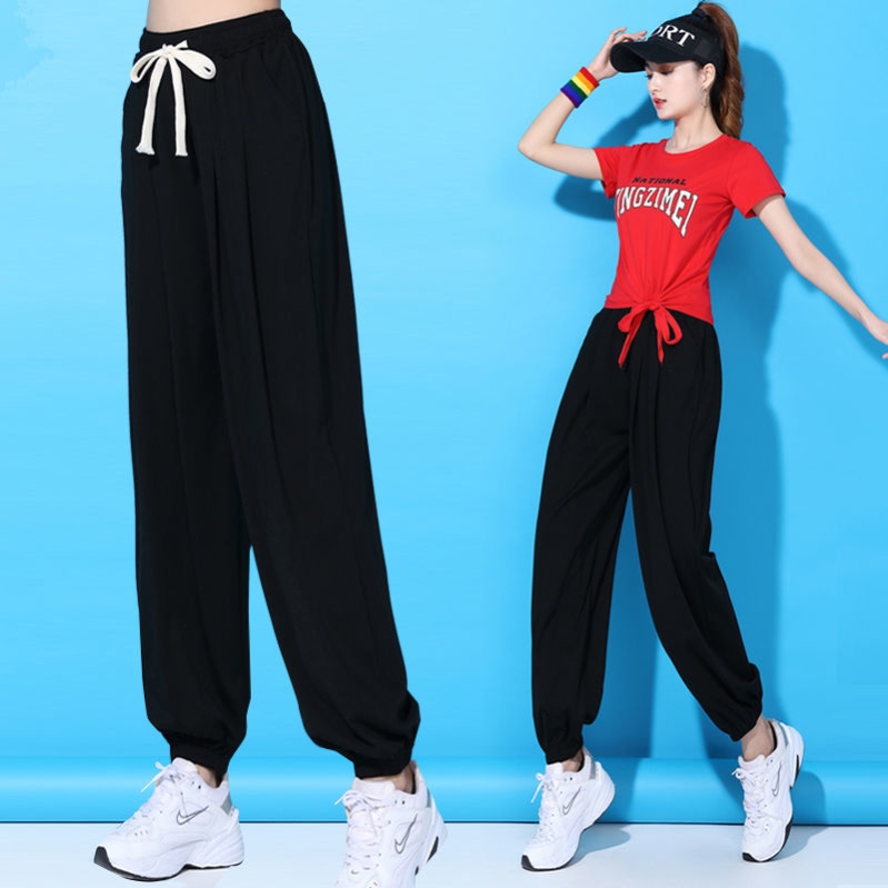 广场舞服装新款杨丽萍健身操灯笼裤运动套装时尚网红舞蹈跳舞衣服