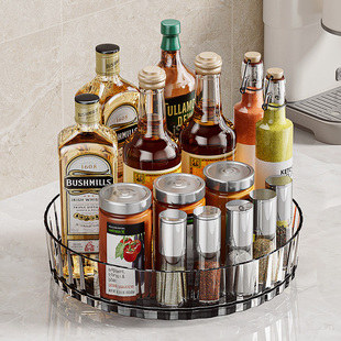 厨房调料置物架家用酱油瓶台面旋转收纳盒多功能调味料专用置物架