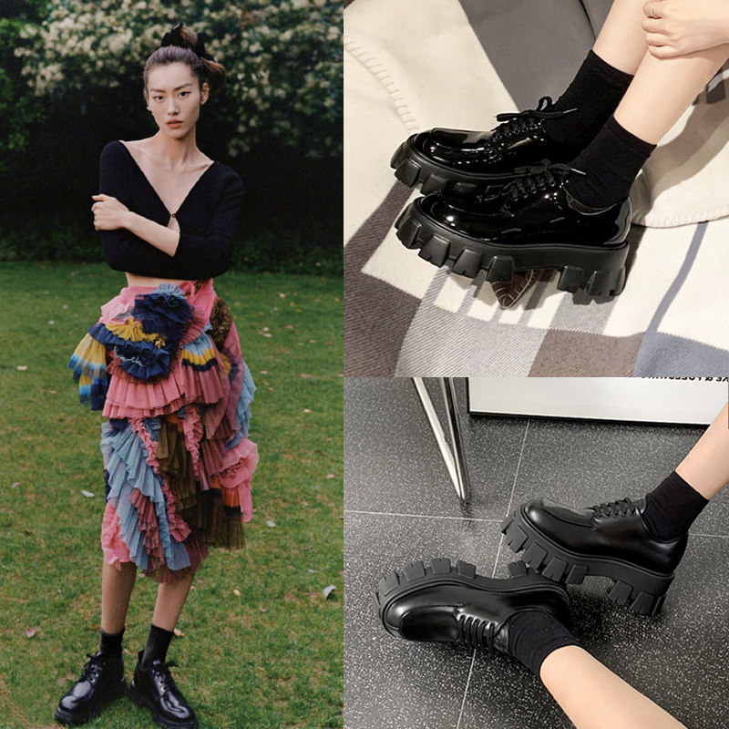 刘雯同款小个子增高松糕厚底鞋