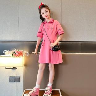 女童夏季连衣裙2024新款洋气时髦儿童公主裙夏装小女孩短袖PO促销