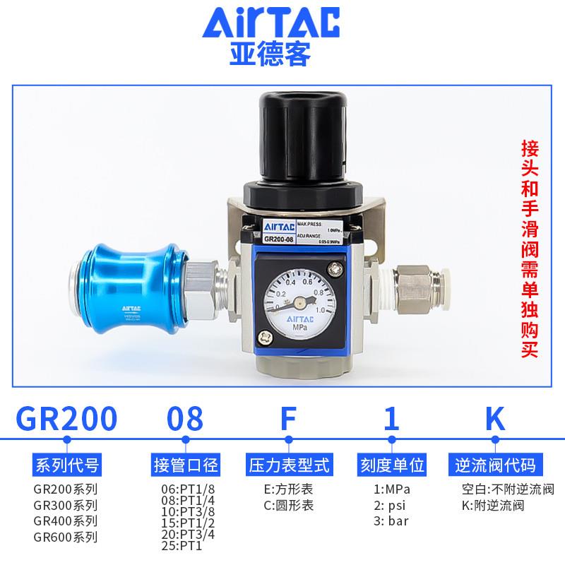 气动附逆流阀调压阀GR200-08F1K空气减压阀GR300-10调节阀