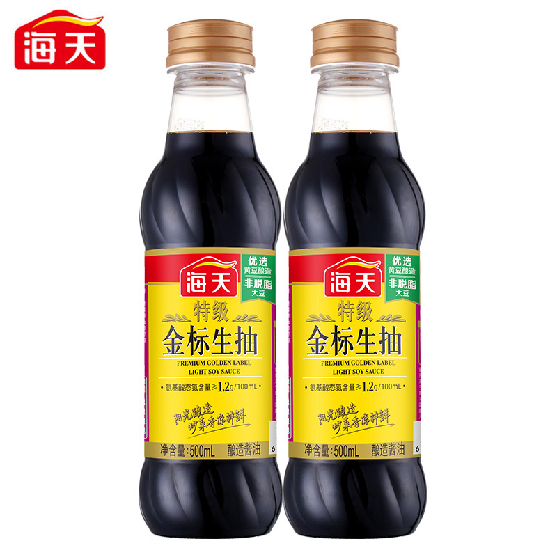 海天特级金标生抽500ml 酿造酱油厨房调味料凉拌炒菜烹饪提鲜点蘸