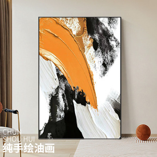 定制大芬村纯手绘油画抽象客厅装饰画肌理感挂画大幅背景墙落地画