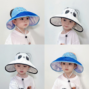 儿童空顶帽夏季防晒帽男童女宝宝薄款防紫外线太阳帽可折叠遮阳帽