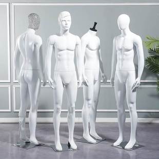男模特人体全身道具男装店假人模型橱窗镂空金银服装店衣服展示架