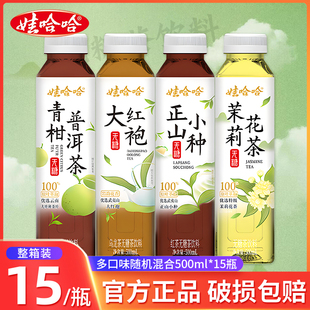 娃哈哈茶饮料茉莉花茶500ml*15瓶装整箱青柑普洱哇哈哈纯茶乌龙茶