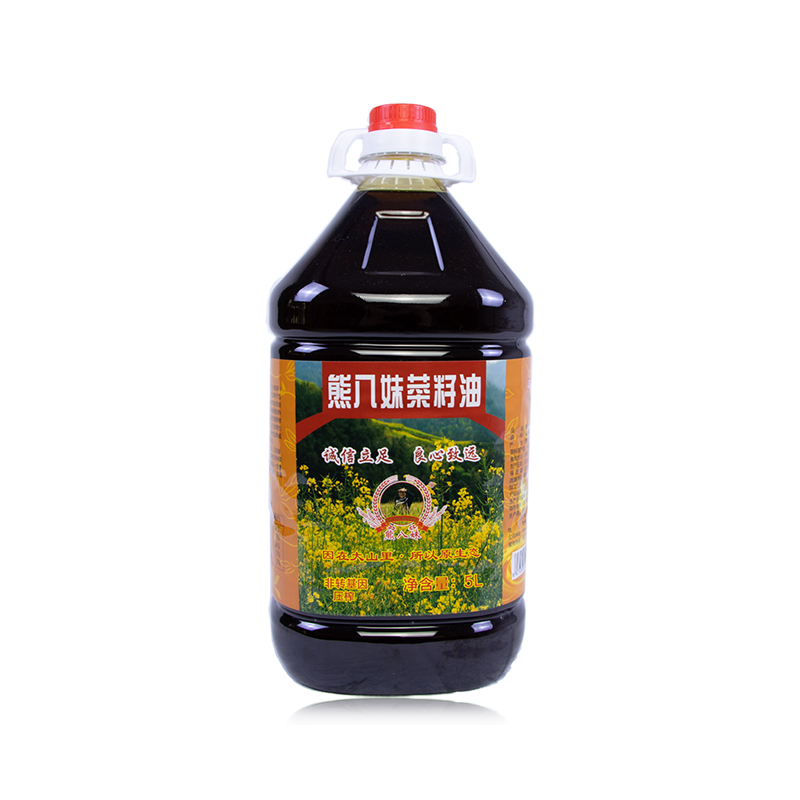 熊八妹菜油二级菜籽油贵州本地纯正菜籽油物理压榨醇香5L精选粮油