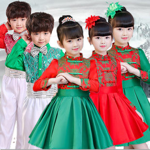 可批速发现货中国风公主裙儿童演出服中小学生合唱服装少儿大合唱
