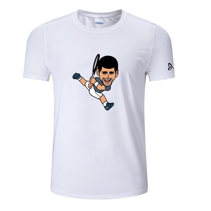 小德约科维奇卡通T恤短袖青少年户外运动网球上衣网球网球服定制