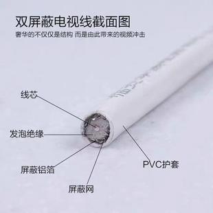 电视线 纯铜高清有线电视信号线机顶盒连接线SYWV75-5同轴 闭路线