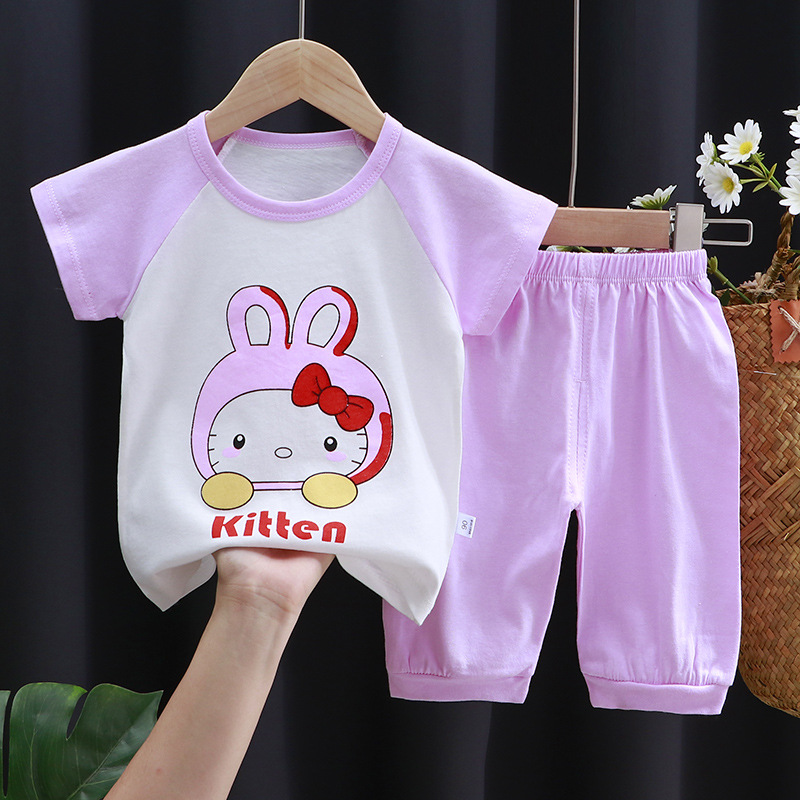女童夏装套装婴儿夏季纯棉儿童宝宝衣服薄款一两岁女孩两件套女宝