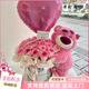 全国配送草莓熊抱抱桶花束送女友生日鲜花速递同城店北京上海深圳