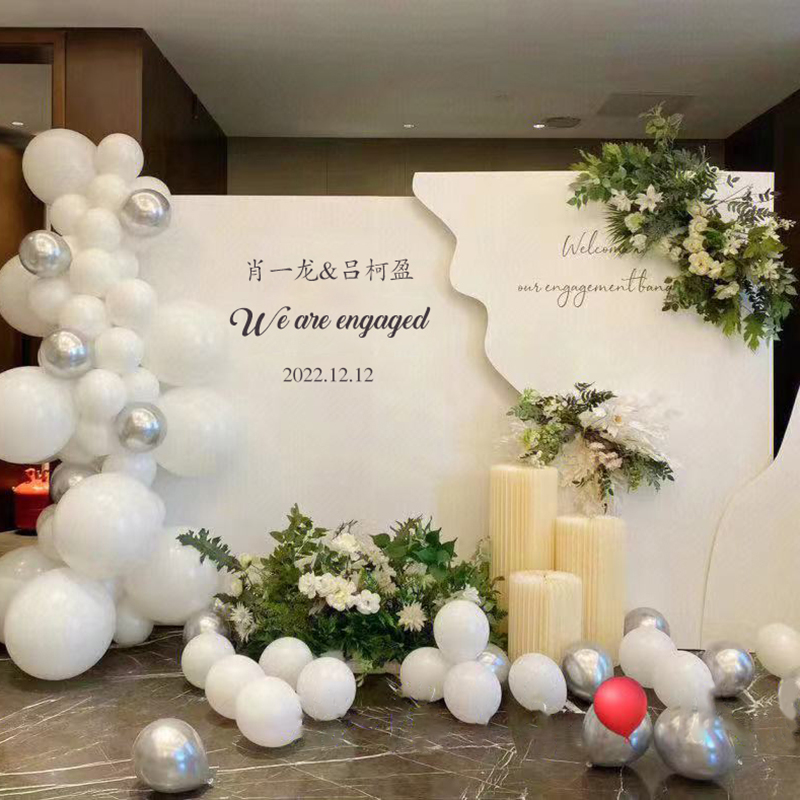 订婚宴布置装饰婚礼背景墙结婚迎宾区