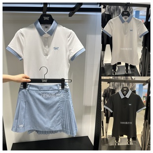 24夏款PXG高尔夫服装女士翻领短袖T恤休闲运动上衣golf韩国代购