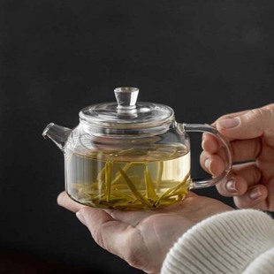 日式耐热玻璃小泡茶壶迷你煮茶壶家用单壶花茶加厚过滤功夫茶具器