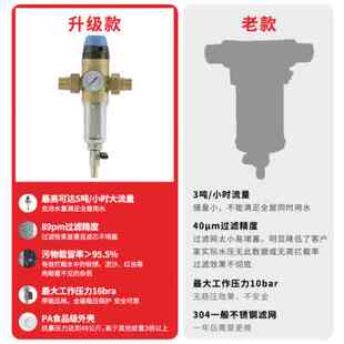 德国进口大流量前置过滤器家用全屋净水器自来水全铜热水器反冲洗