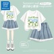 真维斯club女童2025新款夏套装儿童短袖牛仔裤夏装大童洋气两件套