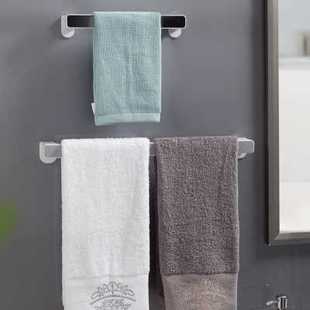 淋浴房玻璃门上毛巾置物架吸盘挂钩浴室挂架洗漱台毛巾杆厕所置物