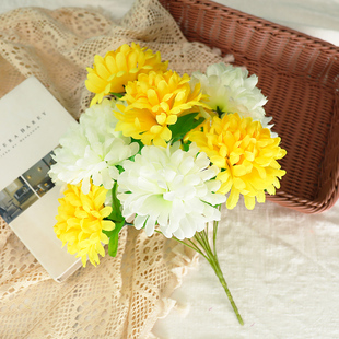 清明仿真菊花清明节假花仿真花墓碑花上坟扫墓地祭奠用品花花束塑