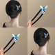 玉兰蝴蝶u型檀木发簪女新中式古风汉服盘发头饰超仙花朵簪子发钗