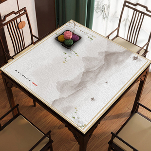 小桌布防水防油免洗餐桌布八仙桌实木正方形茶几桌垫新中式四方桌