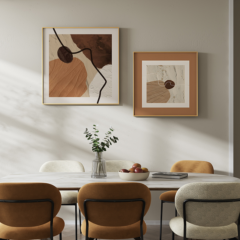 餐厅装饰画沙发背景墙现代简约挂画客厅艺术抽象侘寂风高级感壁画