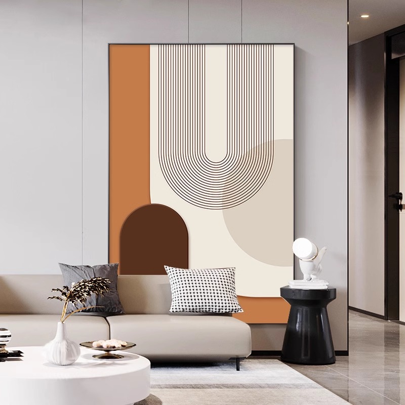莫兰迪客厅装饰画沙发背景墙落地画高级感抽象现代简约玄关画挂画