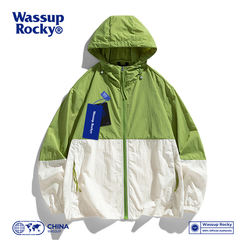 WASSUP ROCKY防晒衣服男女夏季UPF50+旅行户外皮肤轻薄绿透气外套