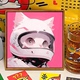 机车猫咪可爱卡通DIY数字油画手工填充涂色丙烯治愈系小猫装饰画