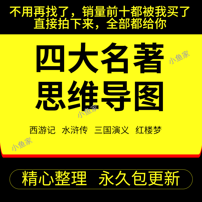 四大名著思维导图电子版红楼梦人物关系图册初中三国演义水浒传