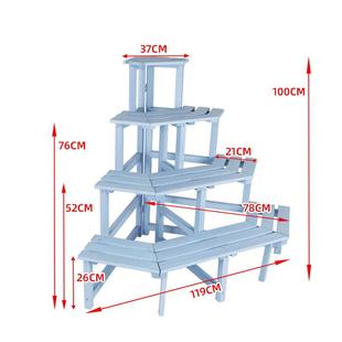 防腐木阳台转角花架室外三角落地多肉大花盆架实木墙角多层置物架