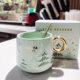 COSTA杯子林中雪夜马克杯带勺子陶瓷杯礼盒装圣诞礼物可爱咖啡杯