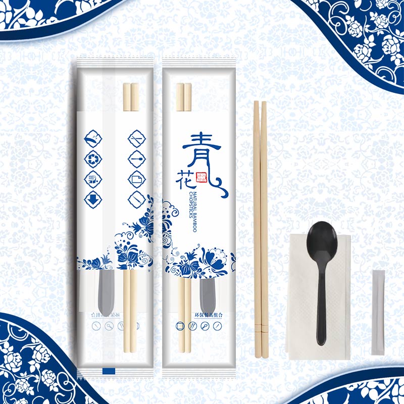舌尖中国一次性筷商用四件套外卖打包餐具勺子快餐饭店四合一竹筷