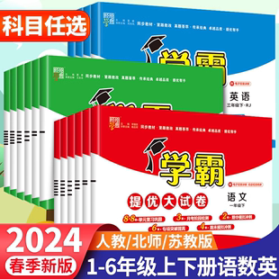 2024春小学学霸提优大试卷一二三四五六年级下册上册语文数学英语人教苏教北师译林版试卷测试全套教材同步训练习册期末冲刺100分