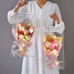 母亲节礼物手提满天星干花妇女节创意礼品向日葵香皂玫瑰花束新款