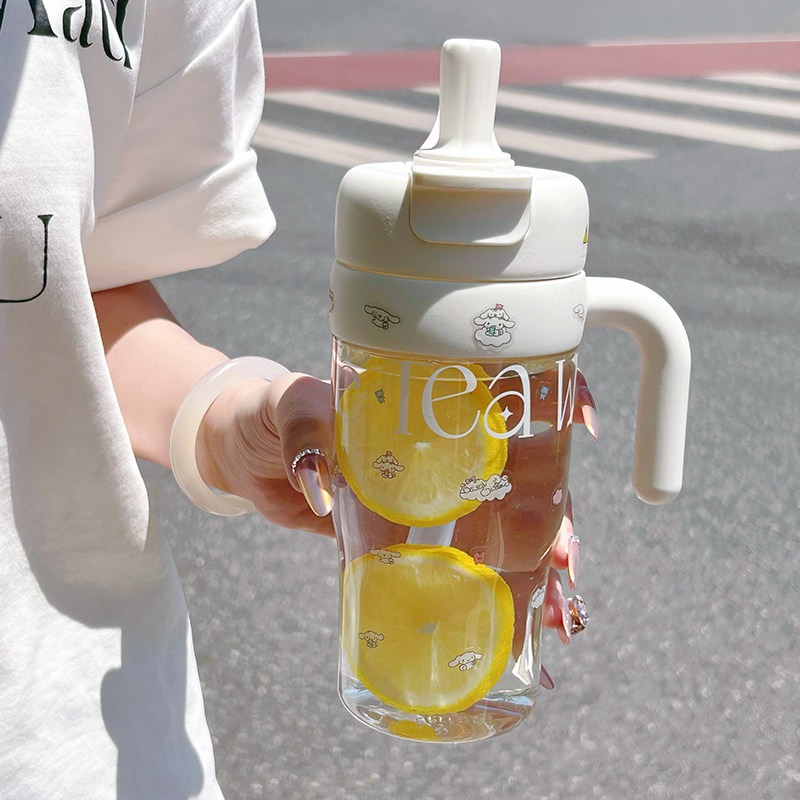 格卡水杯大容量2024新款高颜值夏天吸管杯便携办公室tritan塑料杯