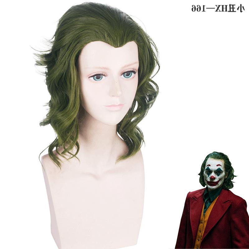 动漫假发 小丑 joker 亚瑟弗莱克混绿色短卷发 cosplay 厂家现货