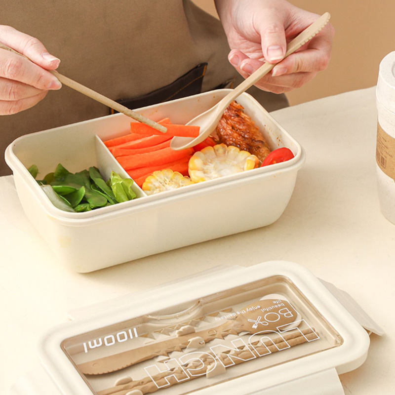 饭盒微波炉加热日式便当盒学生便携带餐盒上班族分格三明治午餐盒