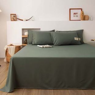 新款日式水洗棉床单春秋单人被罩北欧双人床单15米被单纯色单件4