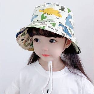 女童渔夫帽春秋儿童遮阳帽子夏季薄款女孩夏天户外防晒帽小孩盆帽