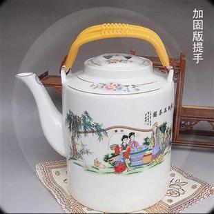 。老式瓦茶壶大容量提壶耐高温凉水壶家用陶瓷防爆茶壶加厚釉下彩