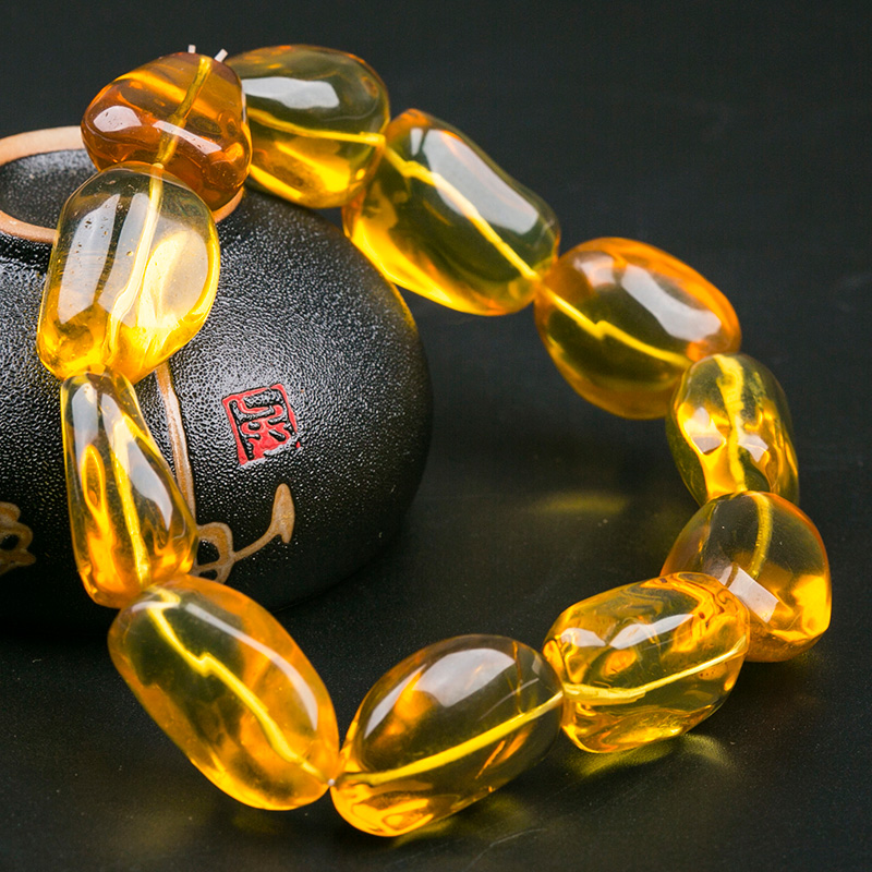 25.5g天恒缅甸琥珀金珀随形手链