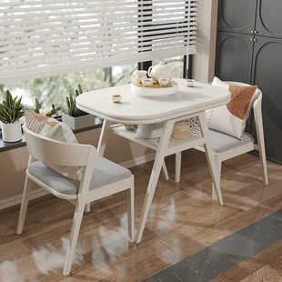 阳台茶桌椅组合小户型休闲家用实木茶台三件套一桌二椅网红可折叠