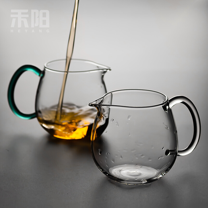 禾阳日式晶彩玻璃公道杯 加厚分茶器茶海功夫茶具 耐热公杯倒茶器